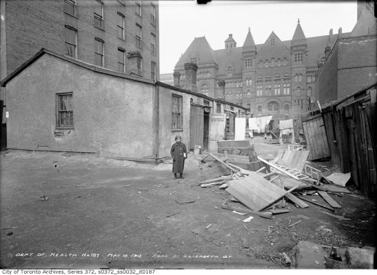 The Ward: Slums later cleared to build the new Civic Square, 1934. City of Toronto Archives